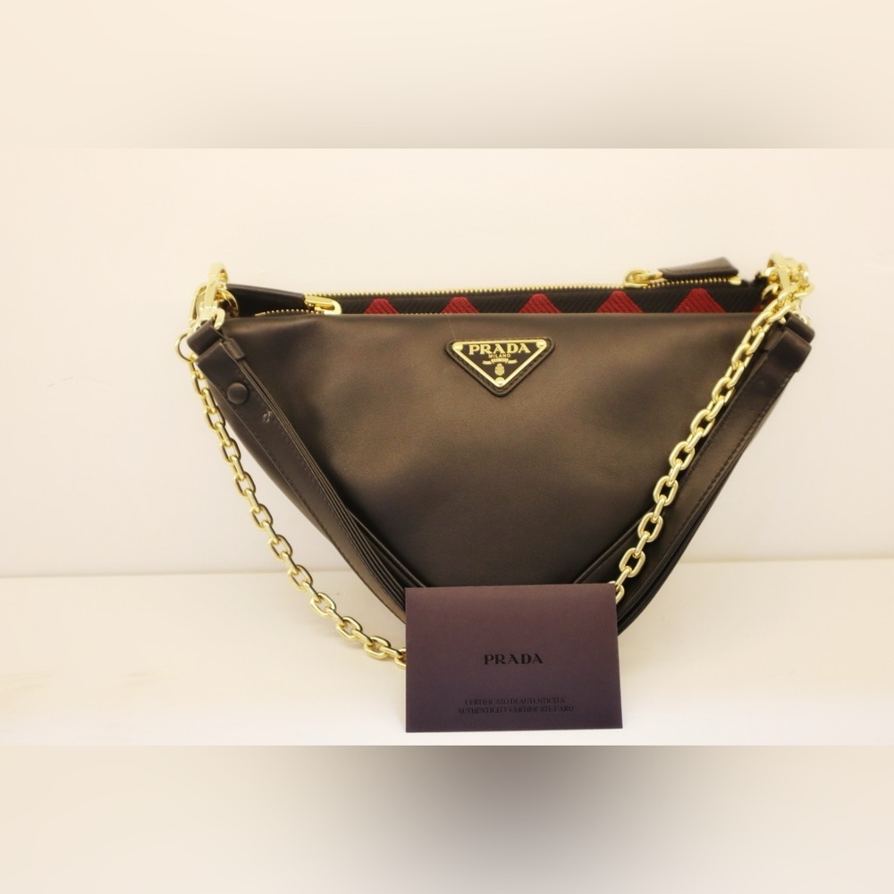 Prada Black Crossbody Bag with Gold Chain